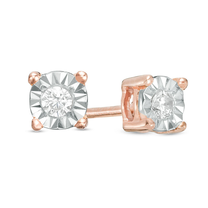 1/6 CT. T.W. Diamond Solitaire Stud Earrings in 10K Rose Gold Zales
