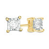 Thumbnail Image 1 of 1/10 CT. T.W. Diamond Solitaire Square Stud Earrings in 10K Gold