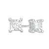 Thumbnail Image 1 of 1/10 CT. T.W. Diamond Solitaire Square Stud Earrings in 10K White Gold