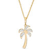 Thumbnail Image 1 of 1/20 CT. T.W. Diamond Laser-Cut Palm Tree Pendant in 10K Gold