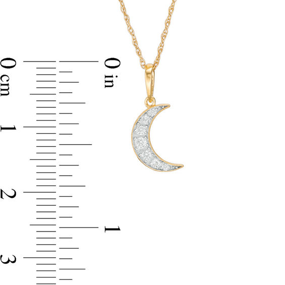 1/15 CT. T.w. Diamond Laser-Cut Crescent Moon Pendant in 10K Gold
