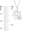 Thumbnail Image 1 of Diamond Accent Laser-Cut Elephant and Calf Pendant in 10K White Gold