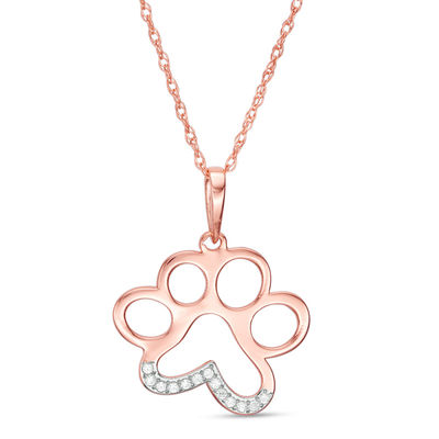 rose gold dog paw necklace