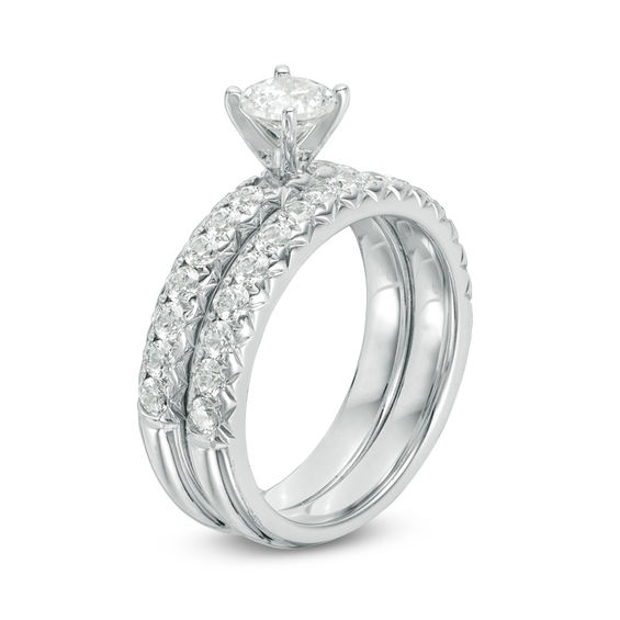 1-1/2 CT. T.w. Certified Diamond Bridal Set in 14K White Gold (I/Si2)
