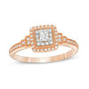 Thumbnail Image 0 of 1/3 CT. T.W. Princess-Cut Diamond Double Frame Collar Vintage-Style Engagement Ring in 14K Rose Gold