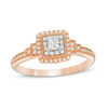Thumbnail Image 1 of 1/3 CT. T.W. Princess-Cut Diamond Double Frame Collar Vintage-Style Engagement Ring in 14K Rose Gold