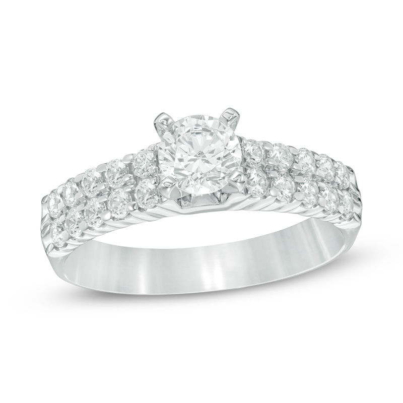 Main Image 1 of 1 CT. T.W. Certified Diamond Engagement Ring in 14K White Gold (I/SI2)