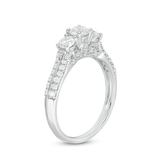 1 CT. T.w. Diamond Past Present FutureÂ® Engagement Ring in 14K White Gold