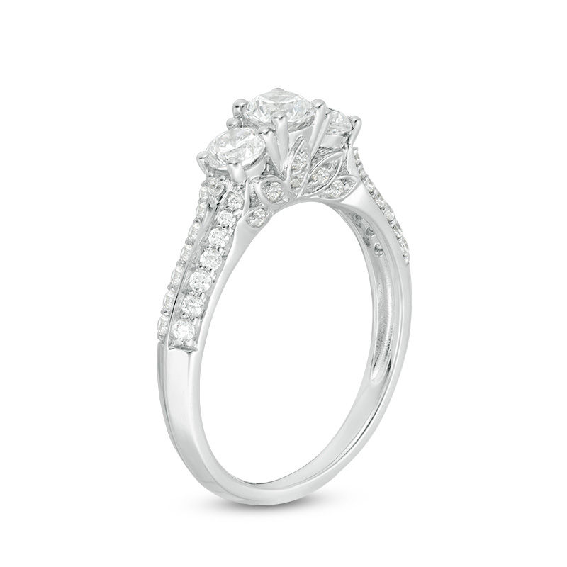 Main Image 2 of 1 CT. T.W. Diamond Past Present Future® Engagement Ring in 14K White Gold
