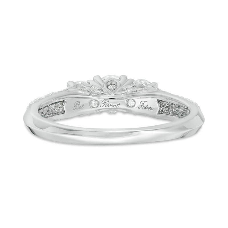 Main Image 3 of 1 CT. T.W. Diamond Past Present Future® Engagement Ring in 14K White Gold