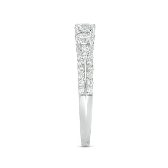1 CT. T.w. Diamond Past Present FutureÂ® Engagement Ring in 14K White Gold