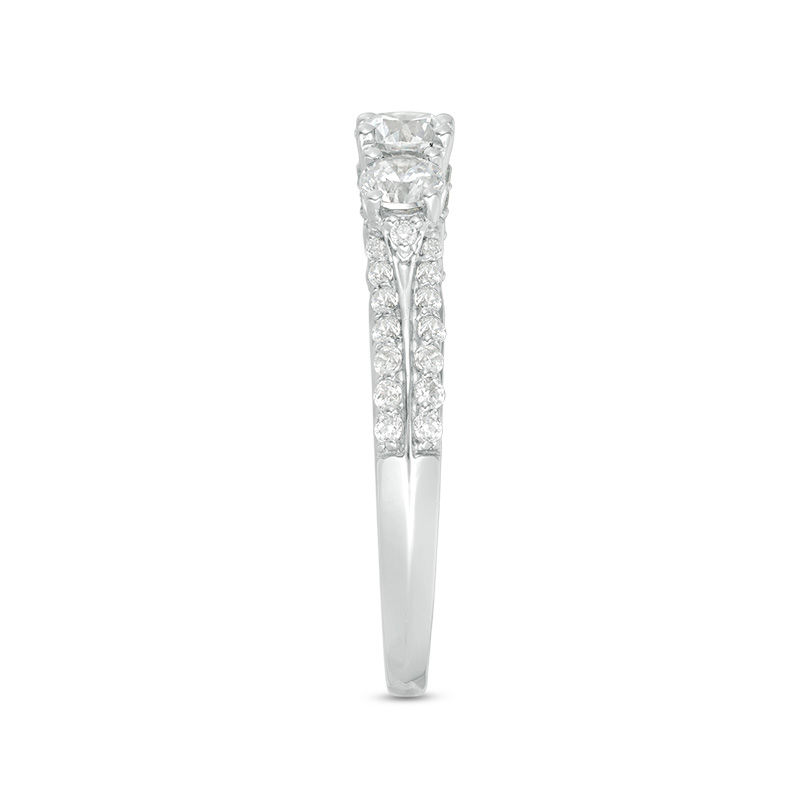 Main Image 4 of 1 CT. T.W. Diamond Past Present Future® Engagement Ring in 14K White Gold