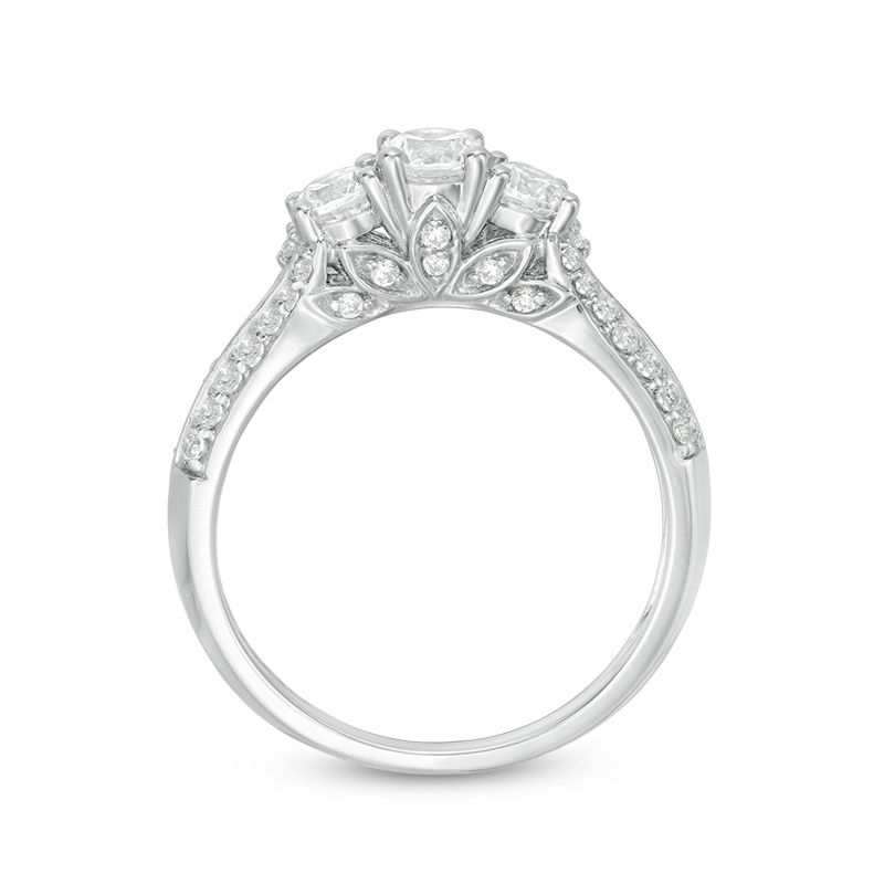 Main Image 5 of 1 CT. T.W. Diamond Past Present Future® Engagement Ring in 14K White Gold