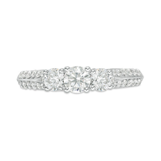 1 CT. T.w. Diamond Past Present FutureÂ® Engagement Ring in 14K White Gold