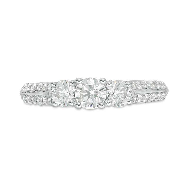Main Image 6 of 1 CT. T.W. Diamond Past Present Future® Engagement Ring in 14K White Gold