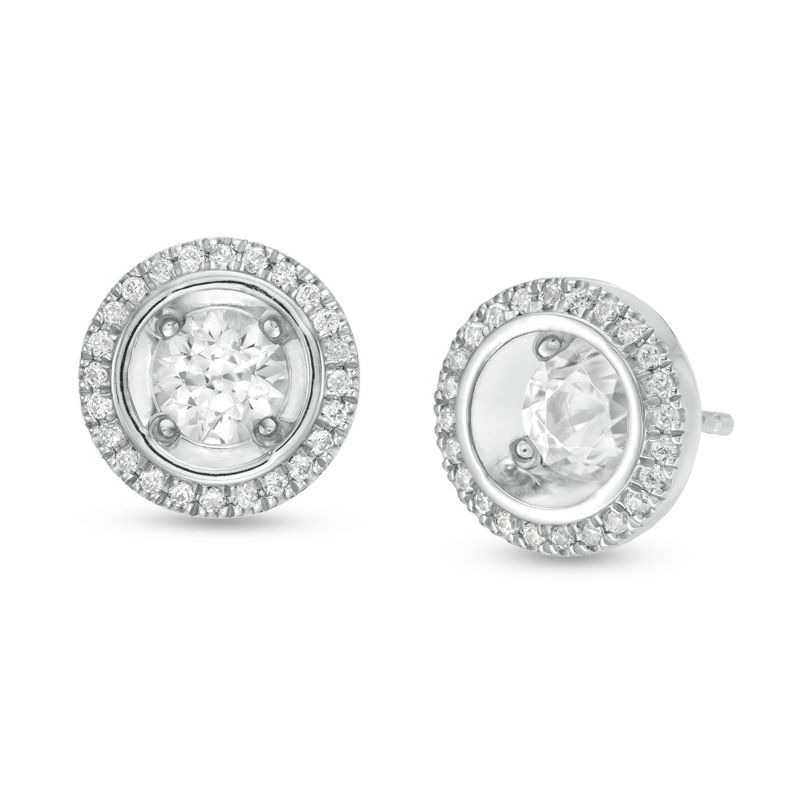 Main Image 1 of Magnificence™ 1/3 CT. T.W. Diamond Frame Stud Earrings in 10K White Gold