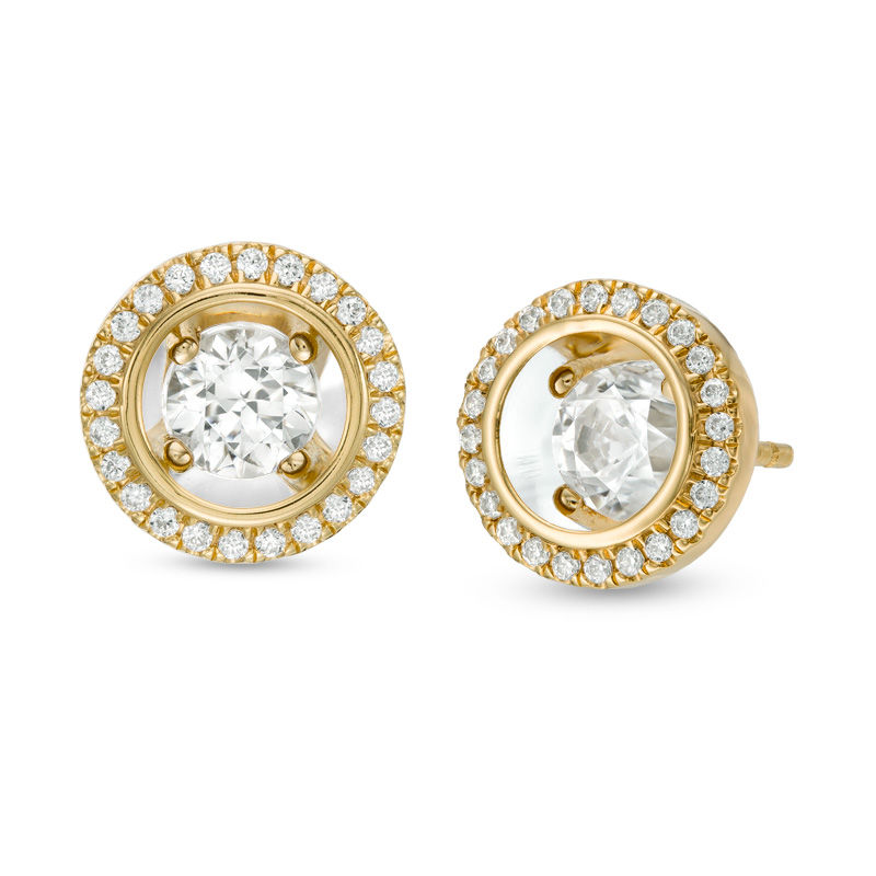 Main Image 1 of Magnificence™ 1/3 CT. T.W. Diamond Frame Stud Earrings in 10K Gold