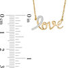 Thumbnail Image 2 of 1/20 CT. T.W. Diamond Laser-Cut "love" Necklace in 10K Gold