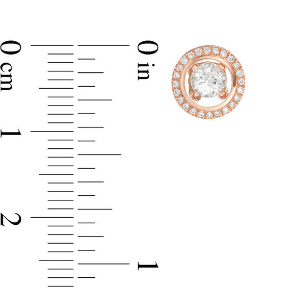 Magnificenceâ¢ 1/3 CT. T.w. Diamond Frame Stud Earrings in 10K Rose Gold