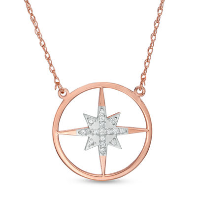 rose gold compass pendant