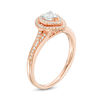 Thumbnail Image 2 of 1/2 CT. T.W. Diamond Double Pear-Shaped Frame Vintage-Style Engagement Ring in 14K Rose Gold