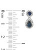 Thumbnail Image 1 of Blue Sapphire and 1/4 CT. T.W. Diamond Frame Drop Earrings in 10K White Gold