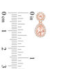 Thumbnail Image 1 of Morganite and 1/4 CT. T.W. Diamond Frame Drop Earrings in 10K Rose Gold