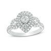 Thumbnail Image 1 of 1 CT. T.W. Diamond Past Present Future® Pear-Shaped Frame Engagement Ring in 14K White Gold