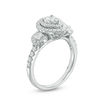 Thumbnail Image 1 of 1 CT. T.W. Diamond Past Present Future® Pear-Shaped Frame Engagement Ring in 14K White Gold