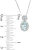 Thumbnail Image 1 of Aquamarine and 1/6 CT. T.W. Diamond Frame Drop Pendant in 10K White Gold