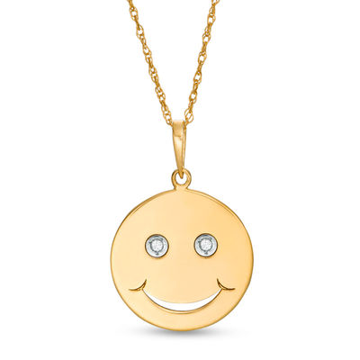 smiley face gold necklace