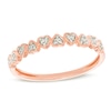 Thumbnail Image 0 of 1/20 CT. T.W. Diamond Alternating Heart Stackable Band in 10K Rose Gold