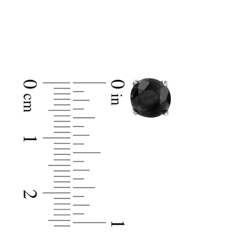 Main Image 2 of 7/8 CT. T.W. Black Diamond Solitaire Stud Earrings in 10K White Gold