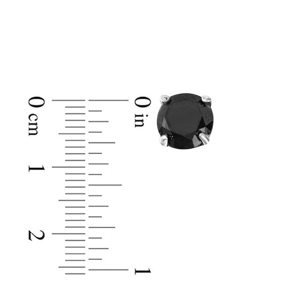 1-1/4 CT. T.w. Black Diamond Solitaire Stud Earrings in 10K White Gold