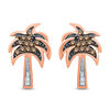 Thumbnail Image 1 of 1/8 CT. T.W. Champagne and White Diamond Palm Tree Stud Earrings in 10K Rose Gold