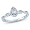 Thumbnail Image 1 of 1/10 CT. T.W. Composite Diamond Pear-Shaped Frame Twist Promise Ring in 10K White Gold