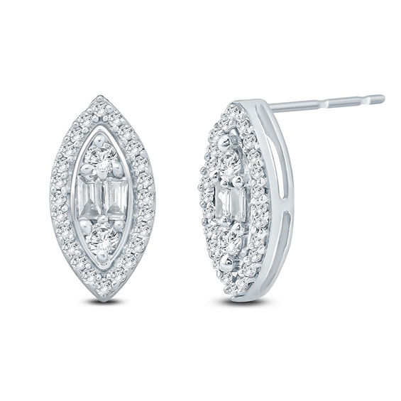 Details about 14k & Rhodium Marquise Diamond Heart Post Earrings Details about 14k & Rhodium Marquise Diamond Heart Post Earrings