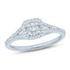 Thumbnail Image 1 of 1/4 CT. T.W. Diamond Double Square Frame Promise Ring in 10K White Gold