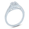 Thumbnail Image 2 of 1/4 CT. T.W. Diamond Double Square Frame Promise Ring in 10K White Gold