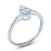 Thumbnail Image 2 of 1/10 CT. T.W. Composite Diamond Pear-Shaped Frame Bypass Promise Ring in 10K White Gold