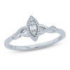 Thumbnail Image 1 of 1/10 CT. T.W. Composite Diamond Marquise Frame Twist Promise Ring in 10K White Gold