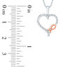 Thumbnail Image 2 of 1/20 CT. T.W. Diamond Awareness Ribbon and Heart Pendant in 10K Two-Tone Gold