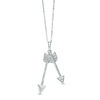 Thumbnail Image 1 of 1/15 CT. T.W. Diamond Double Arrow Pendant in 10K White Gold