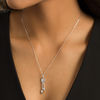 Thumbnail Image 2 of 1/15 CT. T.W. Diamond Double Arrow Pendant in 10K White Gold