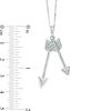 Thumbnail Image 2 of 1/15 CT. T.W. Diamond Double Arrow Pendant in 10K White Gold