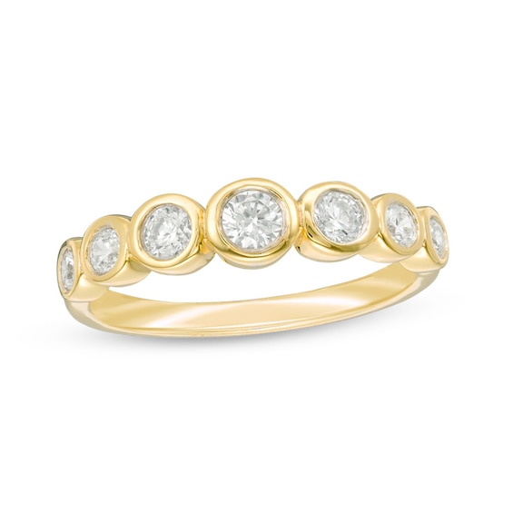 1/2 CT. T.w. Diamond Seven Stone Bubble Band in 10K Gold