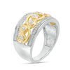 Thumbnail Image 1 of 3/8 CT. T.W. Diamond Filigree Scroll Ring in 10K Two-Tone Gold