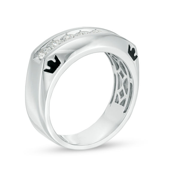 Enchanted Disney 3/4 CT. T.w. Diamond Crown Wedding Band in 14K White Gold