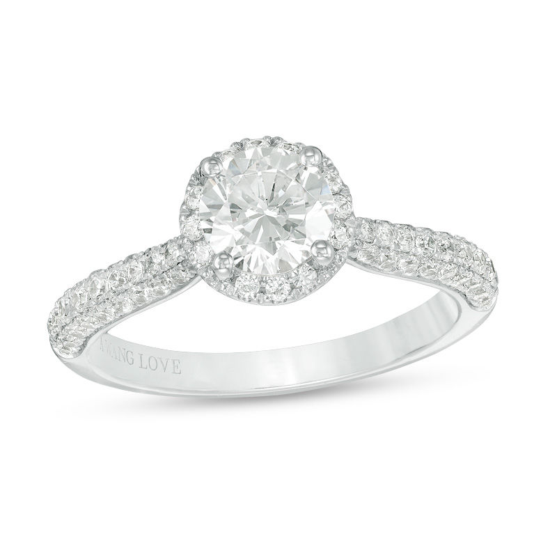 Vera Wang Love Collection 1-5/8 CT. T.W. Certified Diamond Frame Engagement Ring in 14K White Gold (I/SI2)