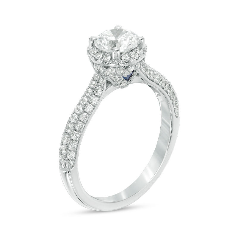 Main Image 2 of Vera Wang Love Collection 1-5/8 CT. T.W. Certified Diamond Frame Engagement Ring in 14K White Gold (I/SI2)